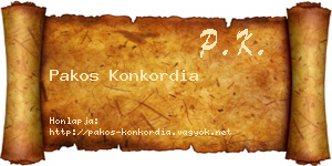 Pakos Konkordia névjegykártya
